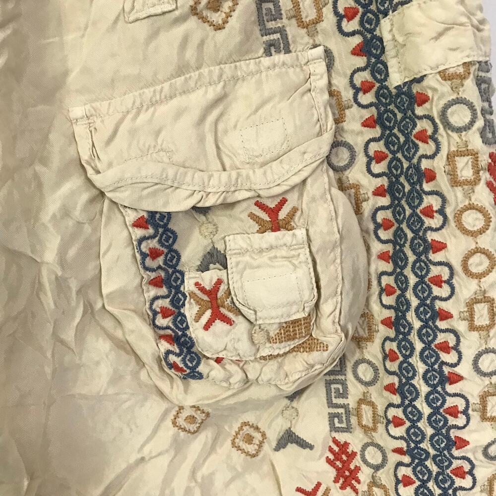 Johnny Was Shorts Size 4 Womens Cargo Embroidery Bohemian Beachy Southwest - Picture 8 of 13